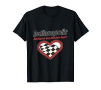 Indianapolis Checkered Racing Heart Track Pride T-Shirt