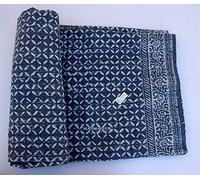 Indianhandicraft Inde Kantha Housse de matelas à la main Bloc Imprimé Ajrakh traditionnel Kantha Lit Jaipuri vintage Gudhari Couvre-lit Coque 021