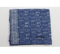 Indianhandicraft Inde Main Bloquer Imprimé Bleu indigo Ajrakh traditionnel Kantha Lit Jaipuri Poisson Impression Gudhari Parure de lit Taille double Coque