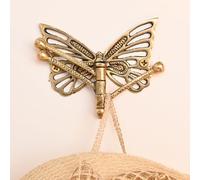 IndianShelf Crochet mural pliable à trois bras en laiton papillon pivotant à 3 griffes Crochets muraux vintage Crochets pour serviettes Crochets dorés Crochets pour peignoirs Crochets pliants