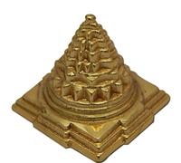 IndianStore4All Shri SRI Meru Yantra en laiton pur et or poli pour pouvoirs spirituels 5,1 cm environ