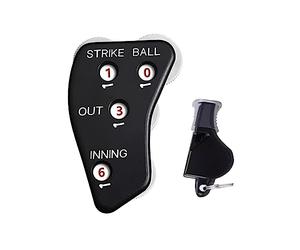 Indicateur d'arbitre de baseball à 4 roues Softball | Surface antidérapante en ABS, 4 cadrans comptant les balles, coups, sorties, manches, 8 cm x 6 cm, portable, comprend sifflet