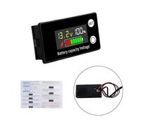 Indicateur de Batterie 12V 24V 36V 48V 60V 72V 84V Moniteur Capacité de batterie Multifonctions DC8-100V LCD Compteur Voltmètre de Batterie avec alarme de capteur de température pour voitures,bateaux.