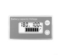 Indicateur de capacité de batterie LCD numérique pour test de tension DC8 100 V avec mémoire d'arrêt compatible avec plusieurs types de batteries (blanc)