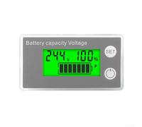 Indicateur de capacité de batterie numérique LCD pour gestion de batterie DC8-100 V avec prise en charge de plusieurs tensions au lithium et acide (vert)
