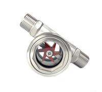 Indicateur de débit d'eau à filetage externe pour canalisations industrielles, verre de visée en acier inoxydable 304 avec turbine pour visualisation du flux réel, DN15-DN50, (DN25)