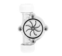 Indicateur de débit d'eau à filetage G1/4, conception à 8 turbines haute performance pour systèmes de refroidissement par eau PC, matériau acrylique POM noir et blanc, longueur (Interface blanche)