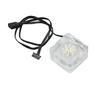 Indicateur de Débitmètre, Filetage G1/4 8 Turbine 3 Voies Débitmètre de Refroidissement par Eau, Indicateur de Débit d'eau Rotatif en Acrylique pour Système de Refroidissement par (Blanc)