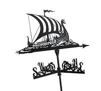 Indicateur de Direction du Vent girouette Viking cuirassé métal girouette Bateau Pirate Vintage for Jardin extérieur Toit Paddock décoration (Color : Style 1)