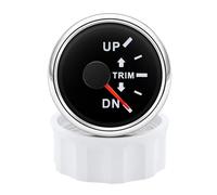 Indicateur de garniture rétro-éclairé 7 couleurs, 52mm, jauge de garniture d'inclinaison intérieure et hors-bord for bateau Lectures claires(Black Silver)