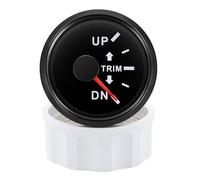 Indicateur de garniture rétro-éclairé 7 couleurs, 52mm, jauge de garniture d'inclinaison intérieure et hors-bord for bateau Lectures claires(Black)