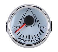 Indicateur de Jauge D'angle de Gouvernail Garanti, Akozon 52 Mm Universel 0-190ohm 9-32V Capteur de Gouvernail Indicateur D'angle de Barre Avec Jauge de Rétroéclairage Pour(Cadre argenté sur blanc)