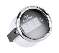 Indicateur de jauge de niveau de carburant d'huile | Jauge de température d'huile numérique universelle 52mm 50-150 ℃ avec rétro-éclairage rouge 12 V/24 V pour moto de yacht de bateau(Noir)