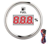Indicateur de jauge de Niveau de Carburant d'huile | Pourcentage de Compteur de Niveau d'huile numérique de jauge de Carburant 2in 190ohm pour Moto de Chat de Bateau de Y ht de 12 V/24 V(Blanc)