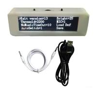 Indicateur de niveau audio OLED de 7,9 cm pour analyseur d'affichage de spectre, 8 modes d'affichage avec temps, température, humidité, plage complète VU mètre (blanc)