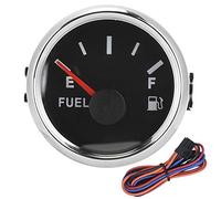 Indicateur de niveau de jauge de réservoir, jauge de niveau de réservoir de mazout 52mm/2in 0-190ohm compteur de pointeur de Signal pour voiture de bateau marin[Cadran noir cadre argenté]