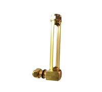 Indicateur de niveau d'huile en laiton, jauge de verre de vue en forme de L de durabilité à filetage mâle avec double fenêtre 1 pièce(1/2inchx80mm)