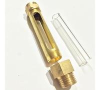 Indicateur De Niveau D'huile, Longueur 80-200 Mm M10-16 1/4" 3/8" 1/2" BSP Dispositifs De Lubrification Verre De Niveau D'huile En Laiton for Carter De Tours(Length 200mm,1/2")
