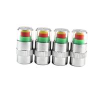 Indicateur de Pression des Pneus 4 Pcs en Alliage pour Vélos et Motos | Pc, Repérage Vert Jaune Rouge, Lecture Visuelle Rapide, Contrôle Coup D’Œil sur Tige de Valve
