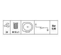 Hella Pressostat d'huile 6ZL 008 280-011 12V 1 pôle relais à courant de travail gris