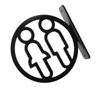 Indicateur de salle de bain masculin et féminin - Marqueur de toilettes publiques - Facile à installer - Symbole de salle de bain - Signalisation de genre neutre