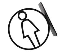 Indicateur de salle de bain masculin et féminin - Marqueur de toilettes publiques - Facile à installer - Symbole de salle de bain - Signalisation de genre neutre