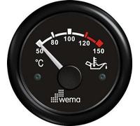 Indicateur de température d'huile 12/24V, fi 52 mm, cadran noir Wema 110370