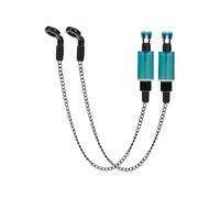 Indicateur de touche de pêche, alarme de canne à pêche, style chaîne, accessoire d'alerte visuelle, accessoire pour débutants rive lac, 25 g, bleu, acier inoxydable ABS, 2 pièces avec étui de