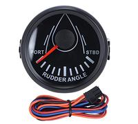 Indicateur universel d'angle de gouvernail de bateau, 52mm, Signal 0-190ohm avec capteur de gouvernail, jauge de rétro-éclairage 9-32V pour Yacht de bateau (Cadran noir Couvercle noir)