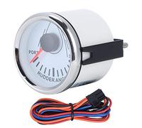 Indicateur Universel D'angle De Gouvernail De Bateau De 52 Mm 0-190ohm Avec Capteur De Gouvernail Jauge De Rétroéclairage -32v Pour Yacht De Bateau Cadran Blanc Couvercle Argenté