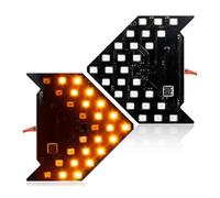 indicateurs Clignotant Moto Lot De 2 Panneaux Circuit Imprimé LED 27 SMD À 3 Niveaux Flash Dynamique Séquentiel pour Clignotants Rétroviseur Latéral Couleur Ambre Et Jaune
