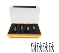 Indicateurs d'alarme de Morsure de Pêche à LED, avec éclairage Multicolore, Tête Métallique, Prise de 2.5Mm, Contrepoids pour la Pêche de Nuit à la Carpe, 4 Pièces (Orange)