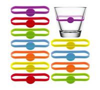 Indicateurs de boissons - Étiquettes colorées pour verres à boisson, Étiquettes colorées pour verres à boisson | Indicateur de charme pour verre à vin Bande de silicone Indicateur d'éthique,