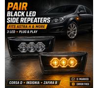 Indicateurs De Répétiteurs Latéraux LED Noir Fumé Pour Vauxhall Corsa D 06-14