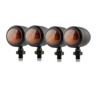 indicateurs feux signal virage Pour Bobber Pour Chopper Moto Feux 12 V 10 Mm Feu Clignotant(4PCS Black)