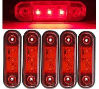 Indicateurs Latéraux LED, 10 Pièces 3 LED Feux de Position de Voiture Indicateurs Latéraux de Voiture Feux 12V 24V Lampes de Position de Lumière Latérale Avant Arrière (Rouge)
