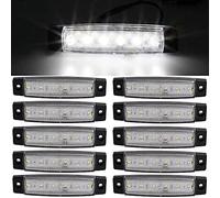 Indicateurs Latéraux LED, 10 Pièces Feux de Gabarit de Voiture Indicateurs Latéraux de Voiture Feux 6SMD LED Feu Latéral Arrière Avant 12V (Blanc)