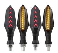 Indicateurs Moto Compatible avec Yamaha pour XZ550 pour XZ750SE pour YBR125 pour YBR250 pour YZF600R Thundercat clignotants de moto feux clignotants fluides(Red,4piece)