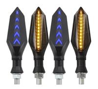 Indicateurs Moto Compatible avec Yamaha pour XZ550 pour XZ750SE pour YBR125 pour YBR250 pour YZF600R Thundercat clignotants de moto feux clignotants fluides(Blue,4piece)