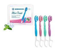 Indicativet 5 in 1 Mini Toothbrush & Floss, Disposable Mini Disposable Travel Toothbrush and Floss, 10/26 PCS Portable Multi-functional Toothbrushs for Travel and Gathering Daily Use(Mix,10 Pcs)