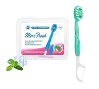 Indicativet 5 in 1 Mini Toothbrush & Floss, Disposable Mini Disposable Travel Toothbrush and Floss, 10/26 PCS Portable Multi-functional Toothbrushs for Travel and Gathering Daily Use(vert,10 Pcs)