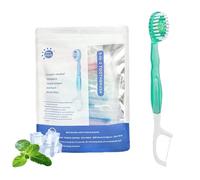 Indicativet 5 in 1 Mini Toothbrush & Floss, Disposable Mini Disposable Travel Toothbrush and Floss, 10/26 PCS Portable Multi-functional Toothbrushs for Travel and Gathering Daily Use(vert,26 Pcs)