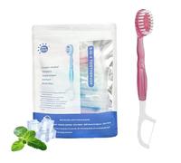 Indicativet 5 in 1 Mini Toothbrush & Floss, Disposable Mini Disposable Travel Toothbrush and Floss, 10/26 PCS Portable Multi-functional Toothbrushs for Travel and Gathering Daily Use(Purple,26 Pcs)