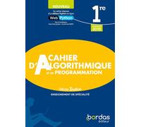 Indice - Maths 1re gén - 2022 - Cahier d'algorithmique et de programmation - élève - Denis Vieudrin - Bordas - broché - Scolaire / Universitaire