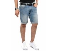 Indicode B797 Short en jean pour homme, Bleu délavé, S