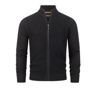 Indicode Cardigan Homme INCason - tricot col montant zippé à la ligne nette