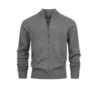 Indicode Cardigan INMargous pour homme avec fermeture éclair et col montant | Cardigan en tricot fin pour homme, Mélange de charbons., M