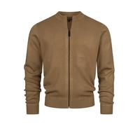 Indicode Cardigan INLaos pour homme avec col rond et fermeture éclair | Cardigan pour homme, Loutre, 3XL