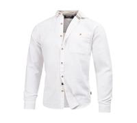 Indicode Chemise intérieure pour homme avec poche poitrine et col boutonné | Chemise pour homme, blanc cassé, L
