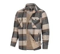 Indicode Chemise spin à manches longues pour homme - Veste mi-saison doublée - Chemise décontractée pour homme, Lt Grey Mix, S